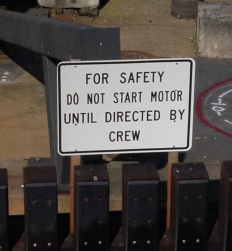 Safety when starting sign